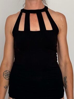 Lorna Jane Athletic Black Cutout Tank